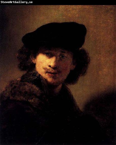 Rembrandt van rijn Self-portrait with Velvet Beret and Furred Mantel